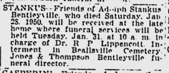 Adolph Stankus obituary